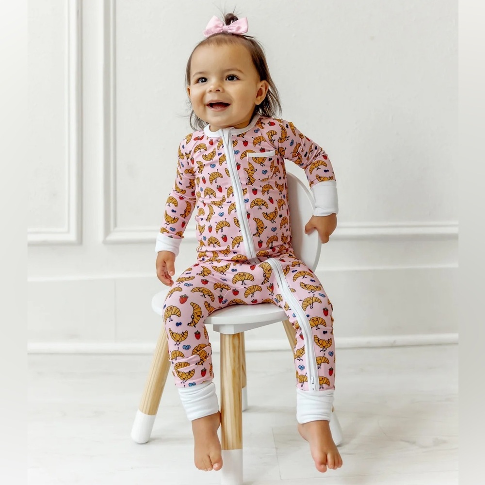 PB+GRAPE| ‘Pink Croissant’ Footie Pajamas 🥐